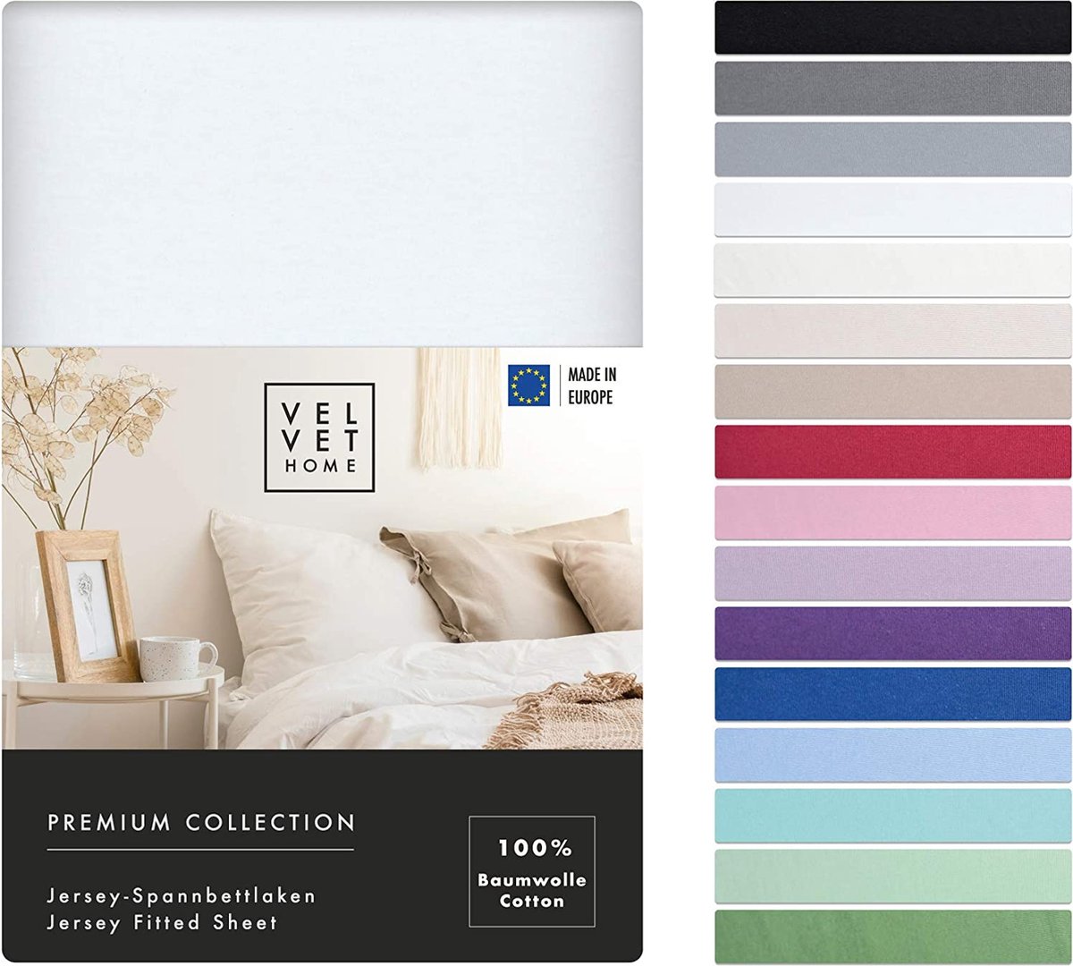 VelvetHome Hoeslaken, 90 x 200 cm, 100% gekamd katoen, 165 g/m², beddengoed tot 25 cm matrashoogte, jersey, mooie kleur, roze, 90 x 200 30, 2-pack