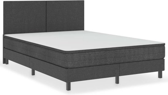 vidaXL - Boxspringframe - stof - grijs - 140x200 - cm