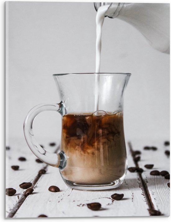 Acrylglas - Koffie met Melk - 30x40 cm Foto op Acrylglas (Wanddecoratie op Acrylaat)