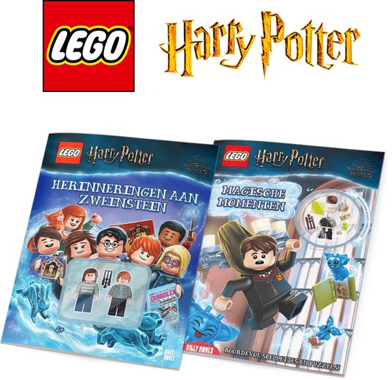 LEGO Harry Potter - Aanbieding van 2 doeboeken + 3 minifiguren - Voor kinderen van 6 jaar / 7 jaar / 8 jaar/ 9 jaar / 10 jaar - Cadeau jongen / meisje - Speelgoed - Kleurboek - Vakantieboek - Puzzelboek in Zweinstein - Met 3 poppetjes / minifigures