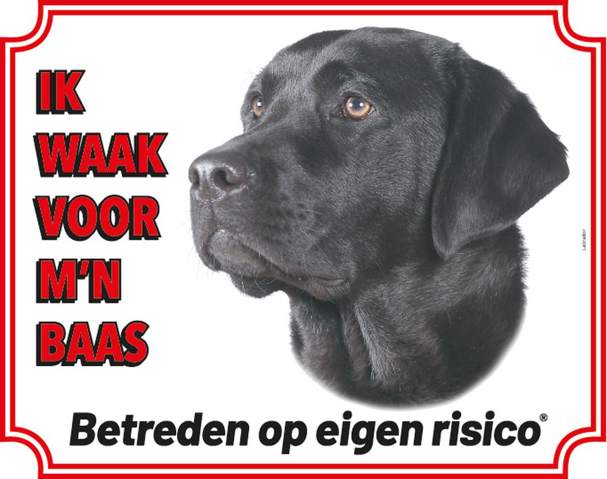 Bol.com Waakbord 18 Labrador Zwart 20x25cm aanbieding