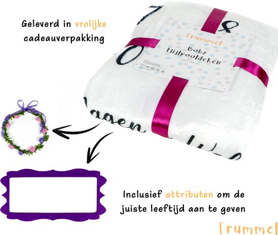Frummel Mijlpaaldeken ‘Roze Maan’ - Milestone deken - Mijlpaal baby - Kraamcadeau Jongen - Kraamcadeau Meisje - Baby Shower Cadeau - Baby Cadeau - Mijlpaaldeken in het Nederlands - Moederdag cadeau - 100 x 150 cm van Frummel — afbeelding 5