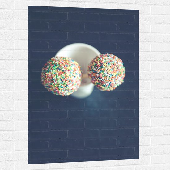 Muursticker - Cakepops met Discodip - 80x120 cm Foto op Muursticker
