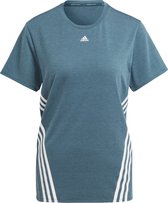 adidas Performance Train Icons 3-Stripes T-shirt - Dames - Turquoise- XL
