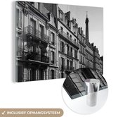 MuchoWow® Glasschilderij 120x80 cm - Schilderij acrylglas - Top van de Eiffeltoren - Foto op glas - Schilderijen