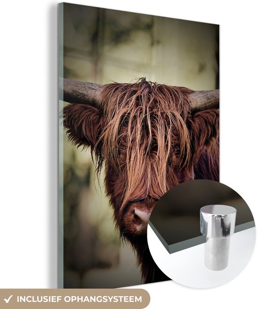 MuchoWow© Canvas Schilderij 80x60 cm Kamer Decoratie Woonkamer Schilderijen Slaapkamer Room Decor Wanddecoratie Wall Art Painting Schotse hooglander