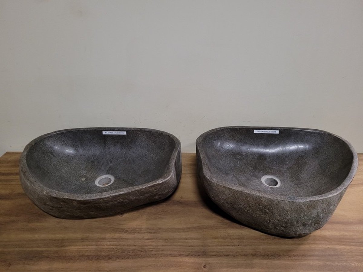2 wasbakken uit 1 steen - set FL21903