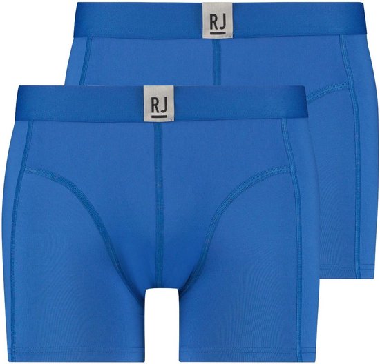 RJ Bodywear Pure Color Jort boxer (2-pack) - heren boxer lang - kobaltblauw - Maat: L