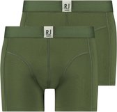 RJ Bodywear Pure Color Jort boxer (2-pack) - heren boxer lang - donkergroen - Maat: XXL