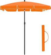 Parasol Lysette - Rechthoekige Tuinparasol -200x125 cm - UV bescherming tot UPF 50+ - Opvouwbaar - Met PA coating - Tuin - Terras - Zonder standaard - Oranje