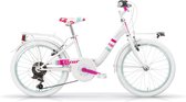 Vélo enfant Fleur - Avec 6 vitesses - 26 pouces - Femme/fille - Taille de cadre 41cm - Wit/ rose
