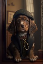 Wandbord Dieren - Sherlock Holmes Speurders Hond Pup