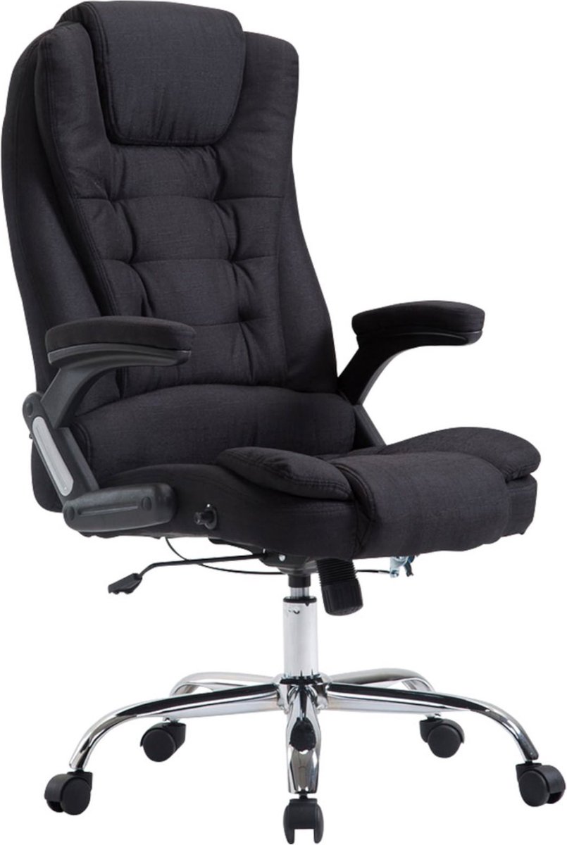 Premium Bureaustoel Noè XL - stof - Zwart - Op wielen - Ergonomische bureaustoel - Voor volwassenen - In hoogte verstelbaar