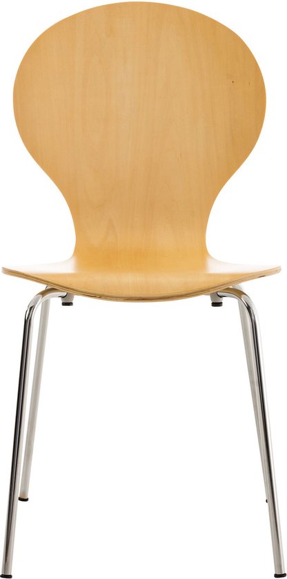 Bezoekersstoel - Stoel hout - Met rugleuning - Vergaderstoel - Zithoogte 45cm