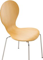 Bezoekersstoel - Stoel hout - Met rugleuning - Vergaderstoel - Zithoogte 45cm
