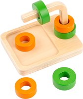 Educo Educatief speelgoed 'Schuif de ring' - Sensorisch speelgoed 1 jaar - Spelend leren Motoriek - Houten speelgoed