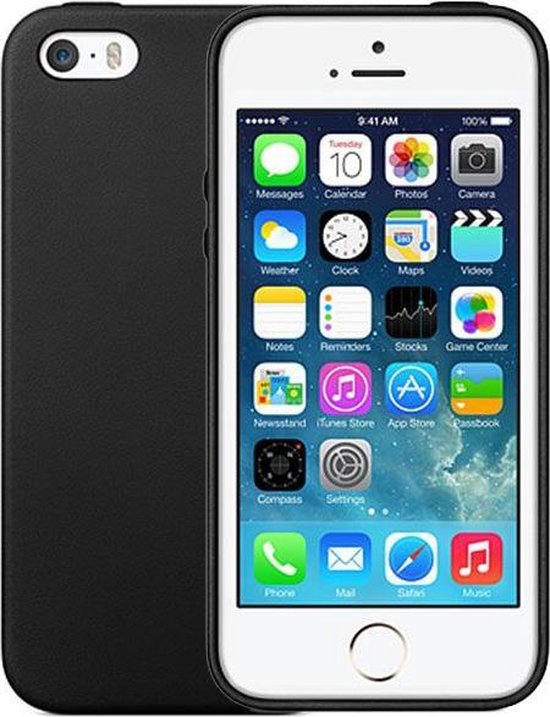 Diplomatie beddengoed Jood iphone 5 hoesje zwart siliconen case - iPhone se 2016 hoesje zwart - Apple iphone  5s... | bol.com