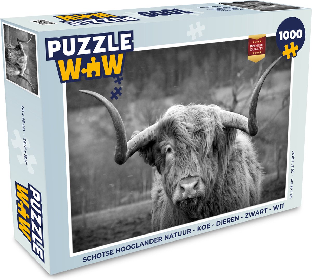 Puzzel Schotse Hooglander - Koeienkop - Landschap - Natuur - Koe - Legpuzzel - Puzzel 1000 stukjes volwassenen