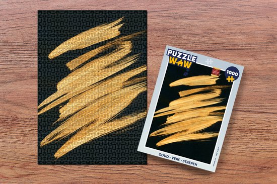 Puzzle Or - Peinture - Rayures - Luxe - Abstrait - Puzzle - Puzzle 1000 pièces adultes