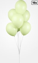 10x Luxe Ballon pastel groen 30cm - biologisch afbreekbaar - Festival feest party verjaardag landen helium lucht thema