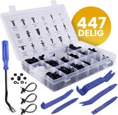 PROKING Kit de serrage de panneau de porte - Kit de réparation de voiture - 447 pièces - Clips de carrosserie - Clips de garniture de porte - Rivets - Outils de démontage