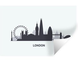 Muurstickers - Sticker Folie - Londen - Skyline - Engeland - 60x40 cm - Plakfolie - Muurstickers Kinderkamer - Zelfklevend Behang - Zelfklevend behangpapier - Stickerfolie