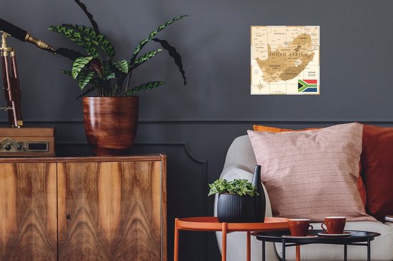 Muursticker Illustration Afrique du Sud - Illustration ancienne carte de Afrique du Sud - 30x30 cm - film adhésif autocollant - sticker mural repositionnable