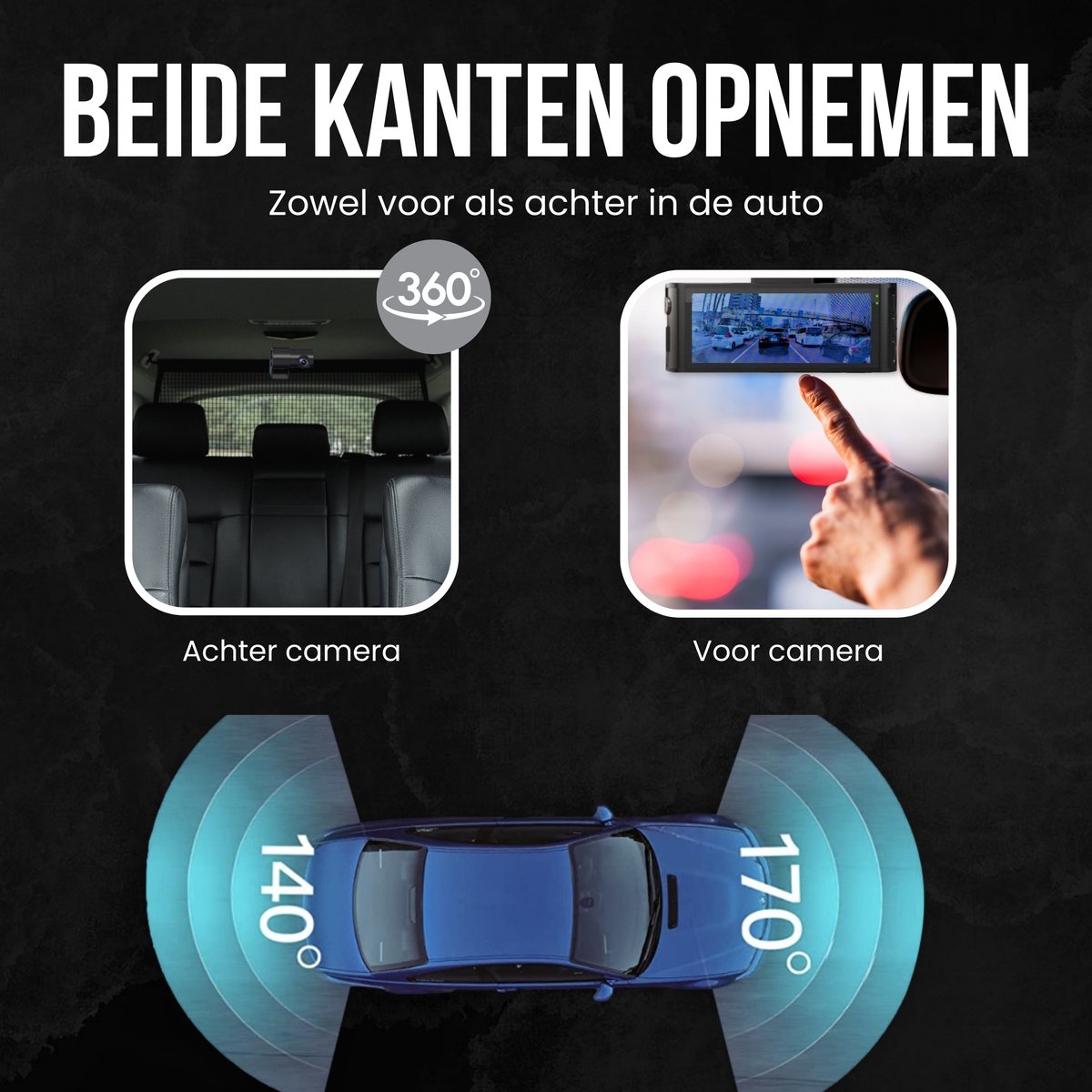 RedTiger F7NP Dual Dashcam voor auto - Ultra 4K & 1080P - Voor en Achter Camera - WiFi en GPS - 3,18 Inch met App - Sony Sensor - Dashcams - Parkeerbewaking - G Sensor - Loop opname - Full HD achter camera - Met 128GB SD Kaart thumbnail 3