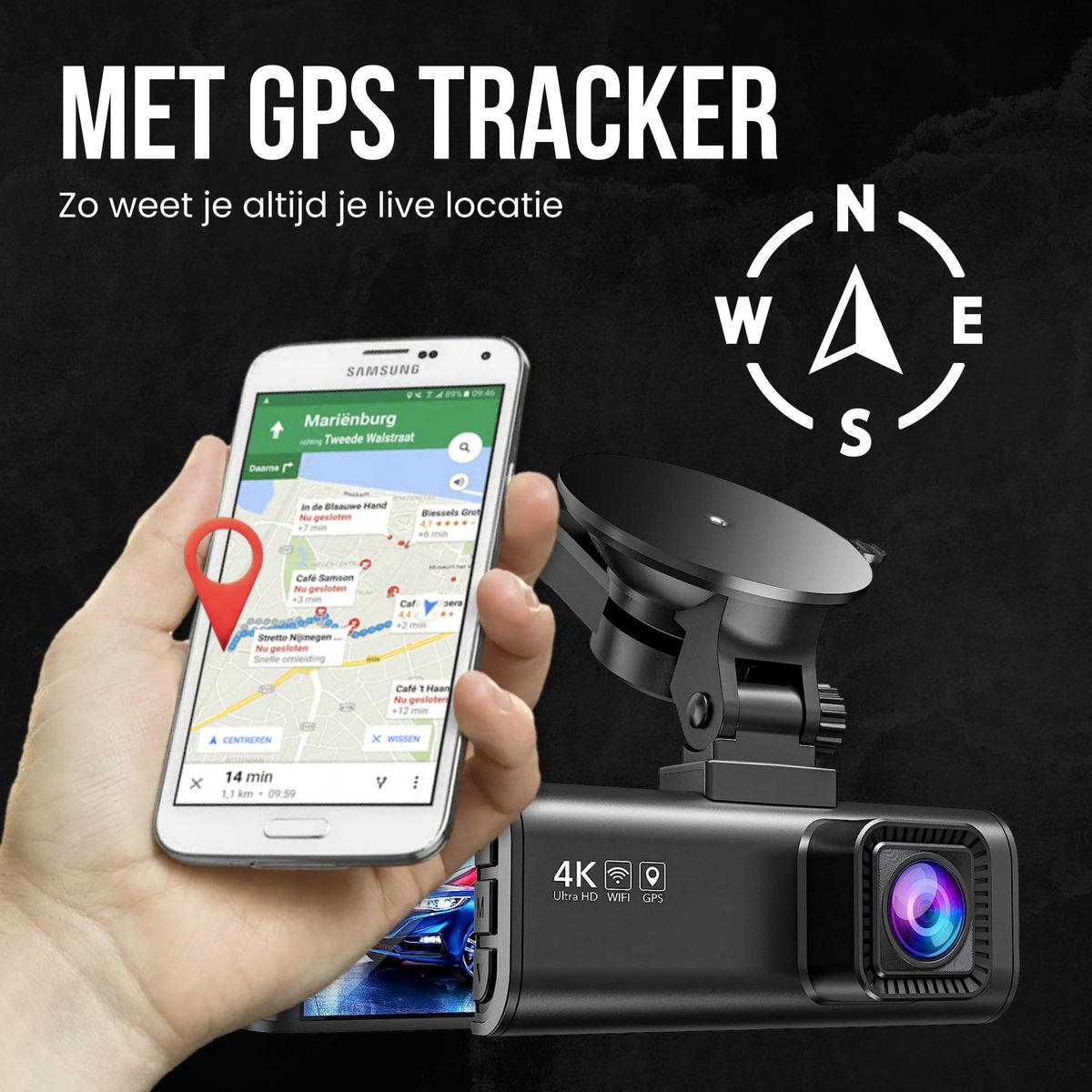 RedTiger F7NP Dual Dashcam voor auto - Ultra 4K & 1080P - Voor en Achter Camera - WiFi en GPS - 3,18 Inch met App - Sony Sensor - Dashcams - Parkeerbewaking - G Sensor - Loop opname - Full HD achter camera - Met 128GB SD Kaart thumbnail 7