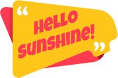 Motivatie Sticker - Quote Sticker - Hello Sunshine – Muursticker – Raamsticker – Sticker Volwassenen – Circa 16 cm