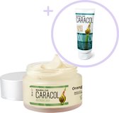 Orange Care Baba de Caracol, Crème d'Escargot Crème de Jour 50 ml & Crème Mains 100 ml - Nourrissante, Nourrissante, Réparatrice - Anti-âge - Coffret de soins de la peau en deux parties avec Crème Visage et Crème Mains