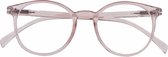 Noci Eyewear KCQ026 leesbril Sally - sterkte +2.50 Transparant roze - inclusief opbergpouch