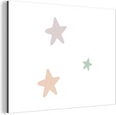Décoration murale Métal - Peinture Aluminium Industriel - Etoiles - Pastel - Meiden - Garçons - Enfants - 120x90 cm - Dibond - Photo sur aluminium - Décoration murale industrielle - Pour le salon/chambre