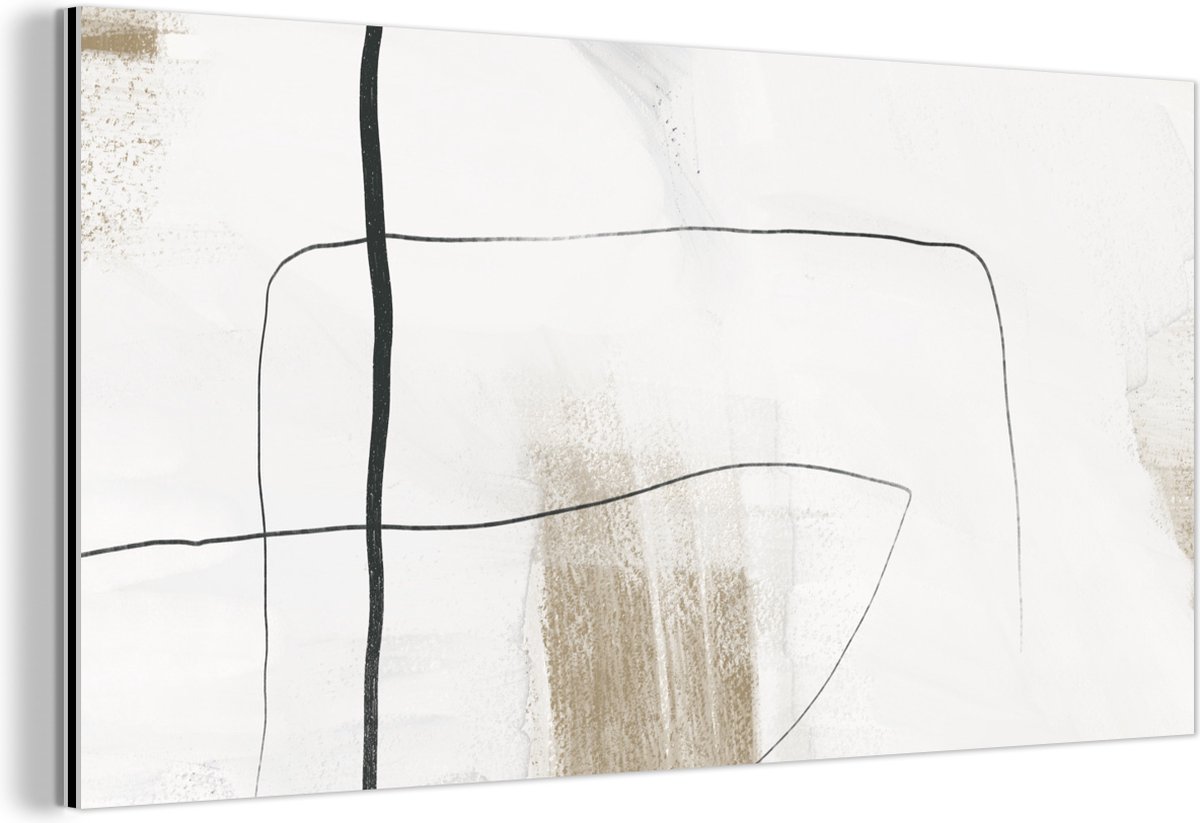 Wanddecoratie Metaal - Aluminium Schilderij Industrieel - Verf - Abstract - Minimalisme - 120x60 cm - Dibond - Foto op aluminium - Industriële muurdecoratie - Voor de woonkamer/slaapkamer