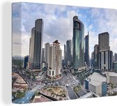Canvas Schilderij Schitterende luchtfoto van Manila - 120x90 cm - Wanddecoratie