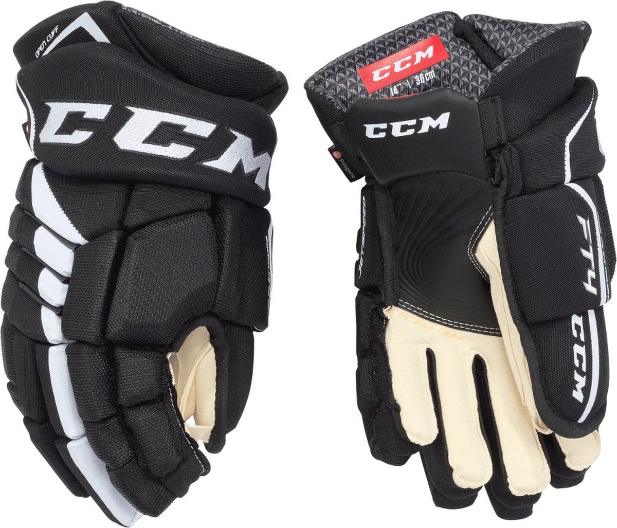 CCM - Jetspeed FT4 - IJshockeyhandschoenen - Kinderen - Zwart - Wit - 10
