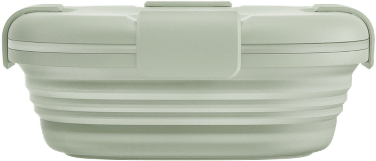 Stojo - Box - Vershouddoos / Lunchbox - met Deksel - 700 ml - Opvouwbaar - Herbruikbaar - Sage - Doorzichtig