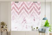 Behang - Fotobehang Marmer - Patroon - Roze - Breedte 240 cm x hoogte 240 cm