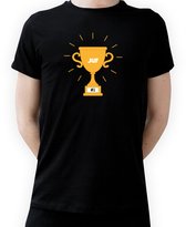 T-shirt Troffee #1 juf|De beste juf|Fotofabriek T-shirt Troffee #1|Zwart T-shirt maat M| T-shirt met print (M)(Unisex)