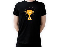 T-shirt Troffee #1 juf|De beste juf|Fotofabriek T-shirt Troffee #1|Zwart T-shirt maat M| T-shirt met print (M)(Unisex)