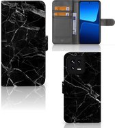 Telefoonhoesje Xiaomi 13 Wallet Book Case Vaderdag Cadeau Marmer Zwart