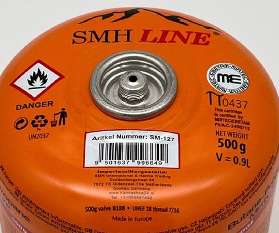 SMH LINE® Gascartridge - 12x 500g - Gascartouche - EN417 Schroefventiel - Easy Clic cartouche van SMH LINE® — afbeelding 4