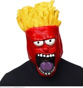 Widmann - Eten & Drinken Kostuum - Zak Patat French Fries Frites Masker - Rood, Geel - Halloween - Verkleedkleding