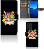 Wallet Book Case Xiaomi 13 Lite Smartphone Hoesje Cat Color Leuke Verjaardagscadeaus