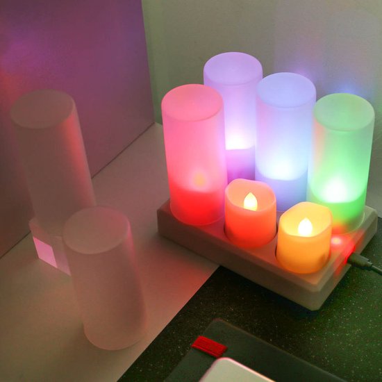 Bougies LED rechargeables DreamGoods avec flamme mobile - RVB - Plusieurs  couleurs 