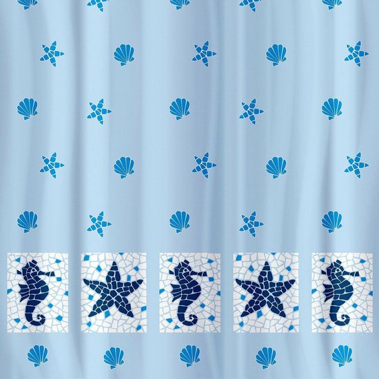 Sealife Douchegordijn Met 12 Ringen AntiSchimmel Badkamer Gordijn