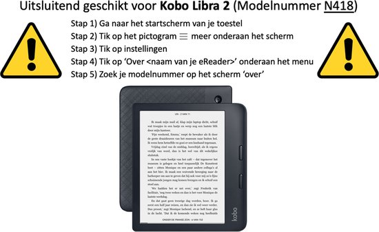 Hoesje geschikt voor Kobo Libra 2 - Extreme Shock Case - Sleepcover - Hoesje geschikt voor Kobo Libra 2 Flip Cover Turquoise van Hoesje  — afbeelding 5