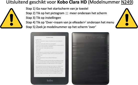 Hoesje geschikt voor Kobo Clara HD - Extreme Shock Case - Sleepcover - Hoesje geschikt voor Kobo Clara HD Flip Cover Zwart van Hoesje  — afbeelding 5