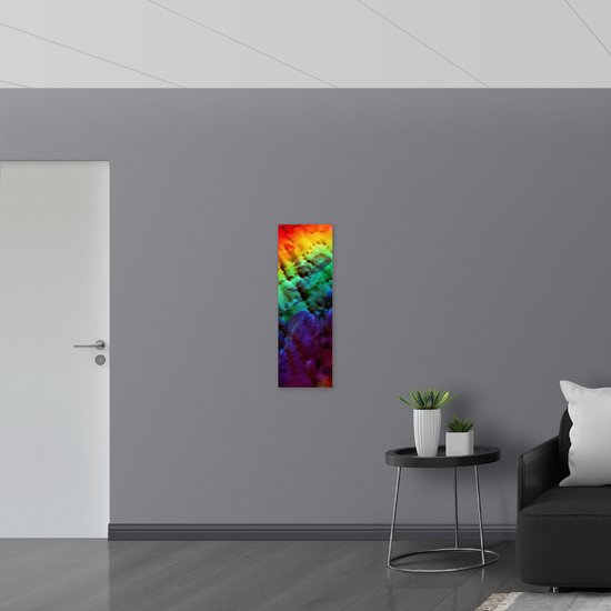 Poster (Mat) - Stof - Kleuren - Regenboog - 30x90 cm Foto op Posterpapier met een Matte look