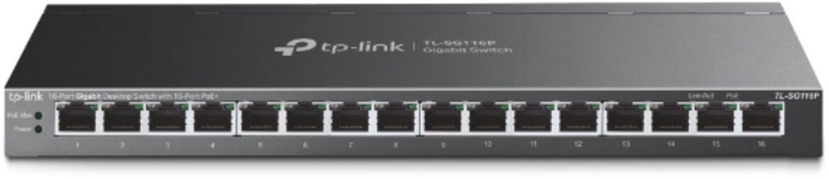 TP-Link TL-SG116P - Netwerkswitch - 16 Poorten